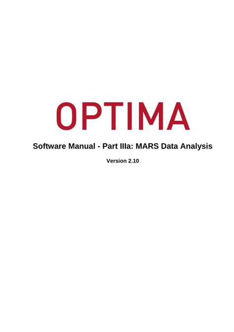 mars data analysis software manual.